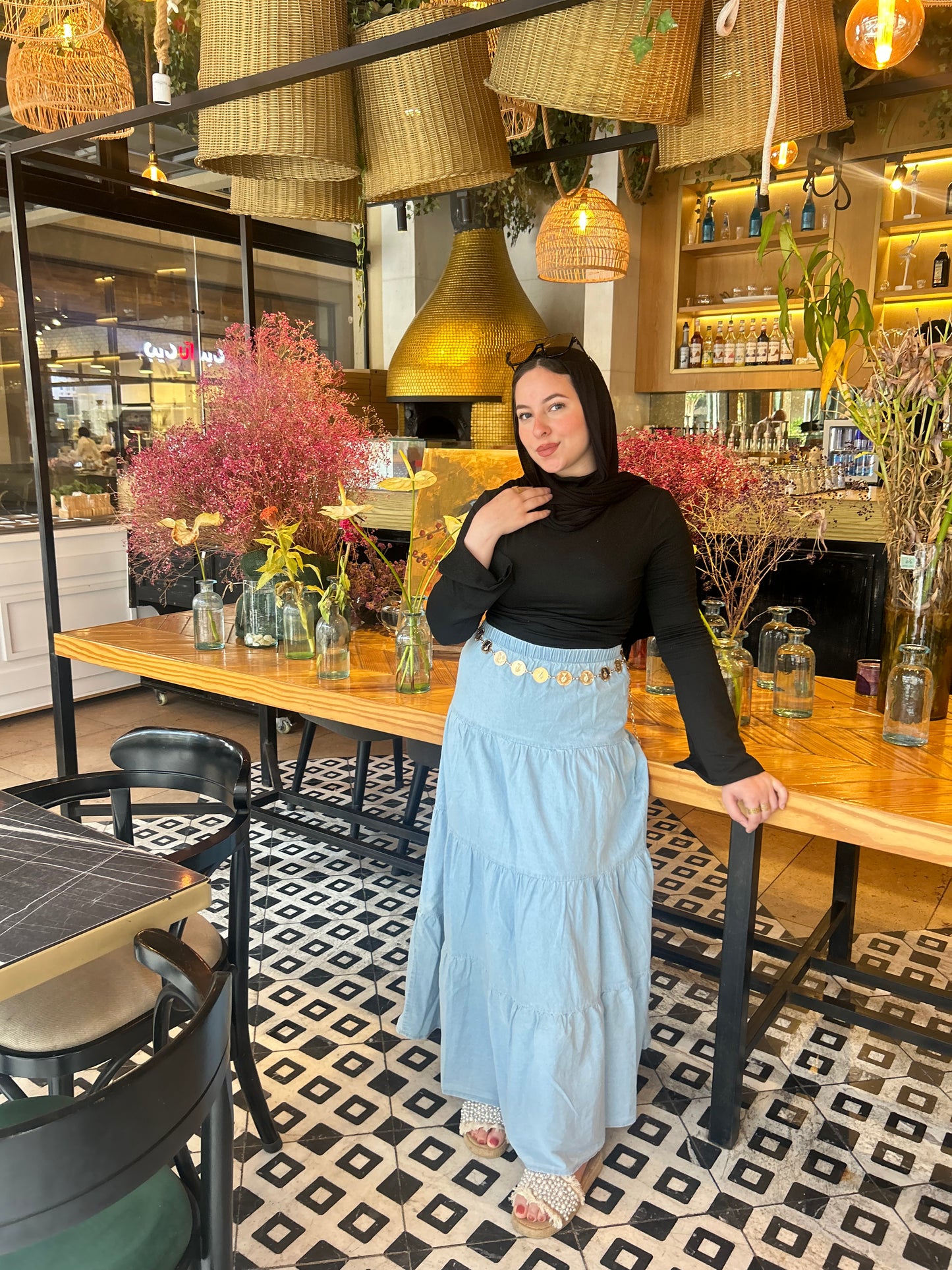 DENIM SKIRT ( LIGHT BLUE )
