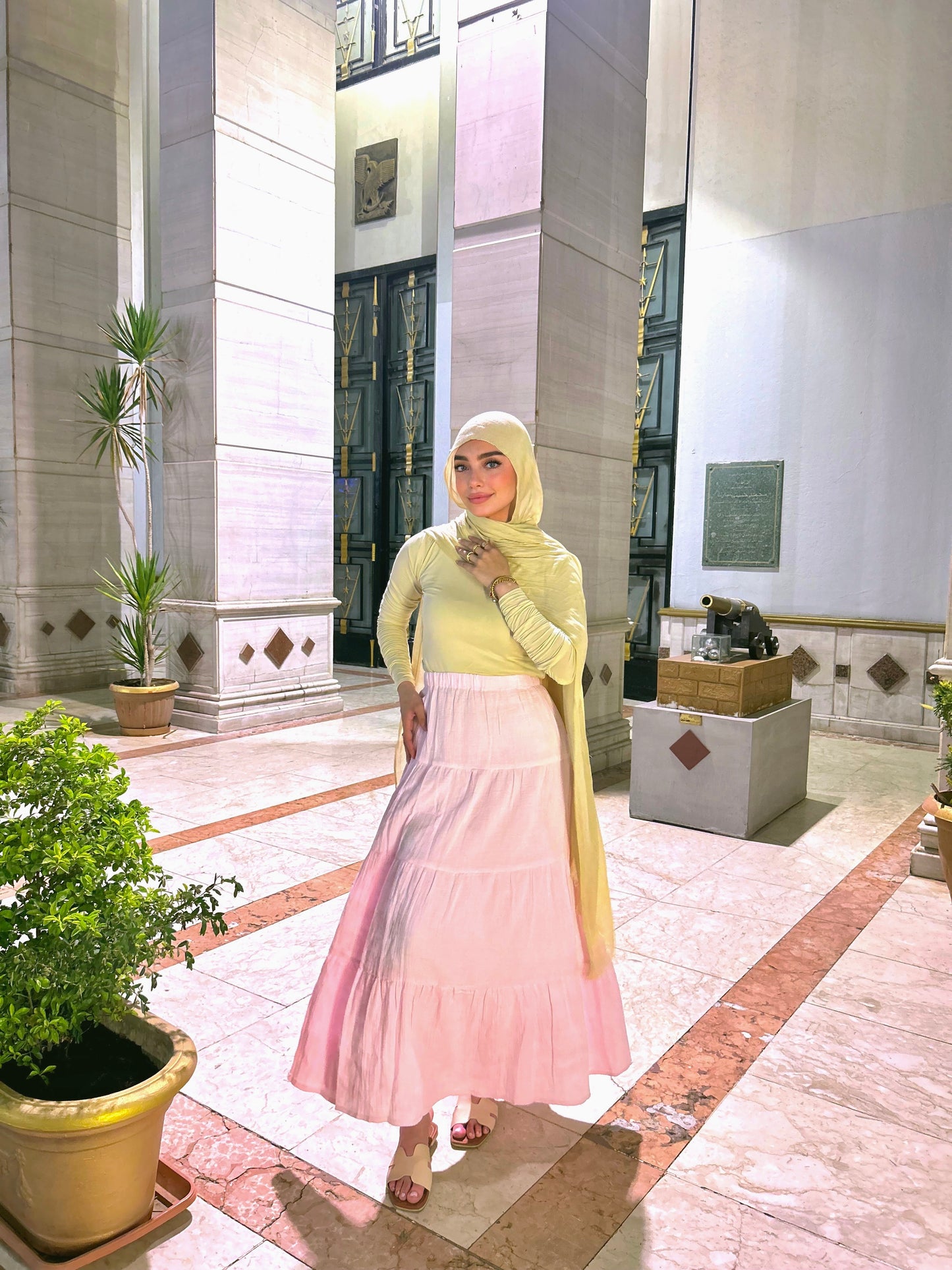 LINEN SKIRT ( PINK )