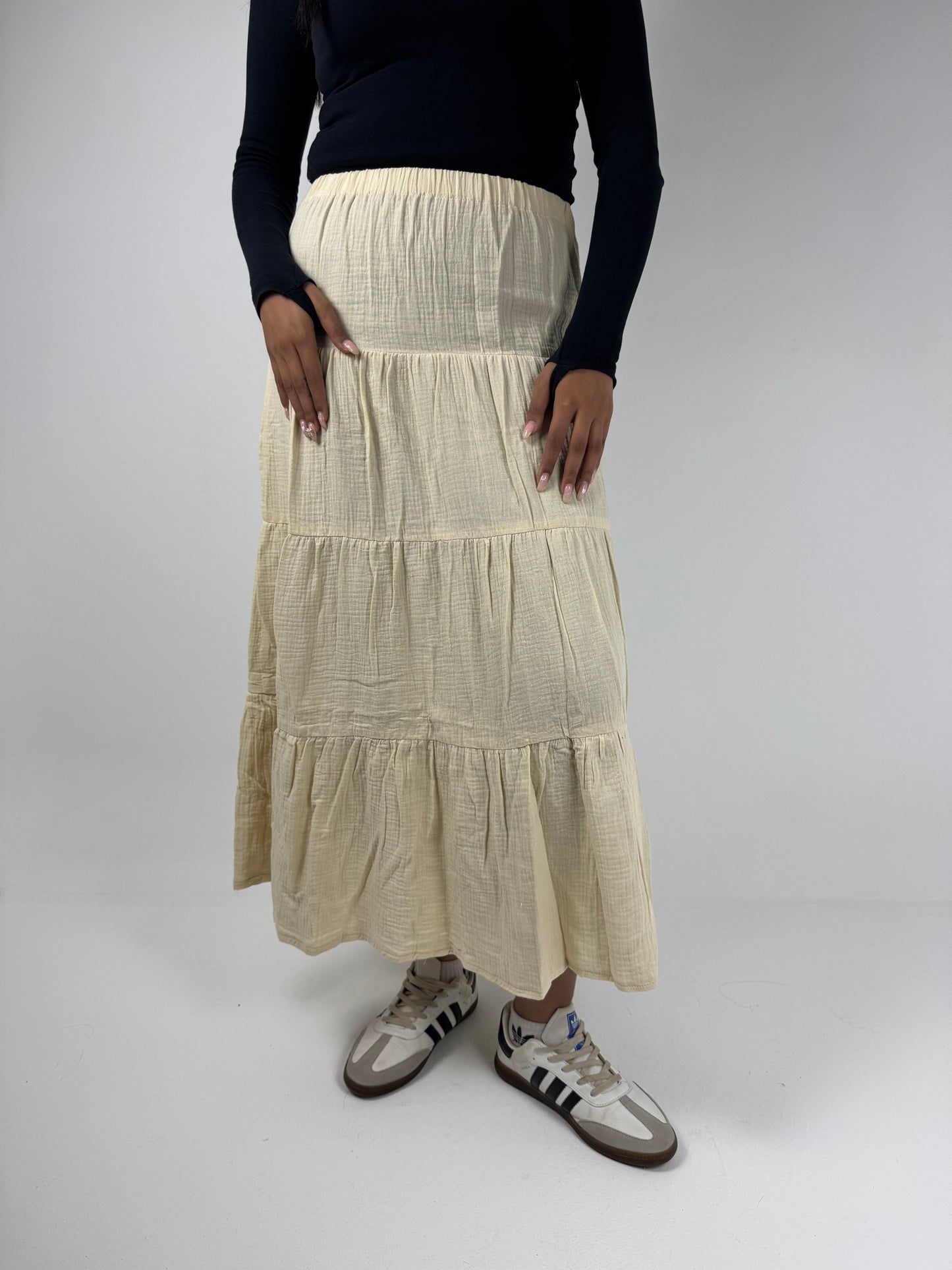 LINEN SKIRT ( BEIGE )