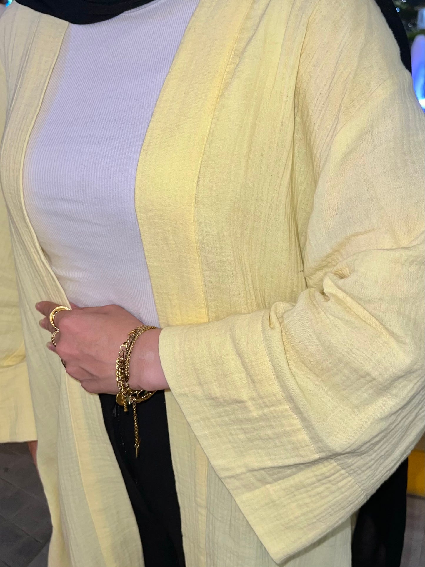 LINEN CARDEGAN ( YELLOW )