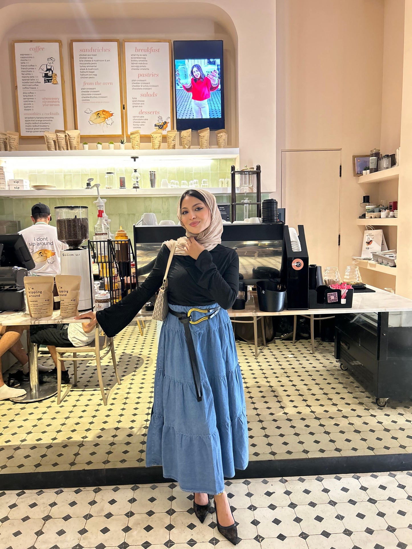 DENIM SKIRT ( BLUE )