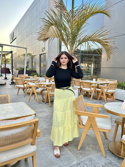 LINEN SKIRT ( YELLOW )