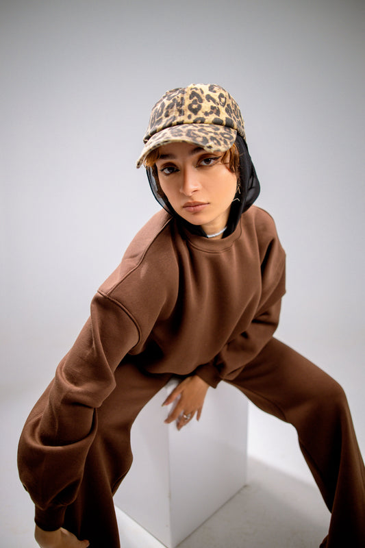 Oversized Cotton Suit - Brown