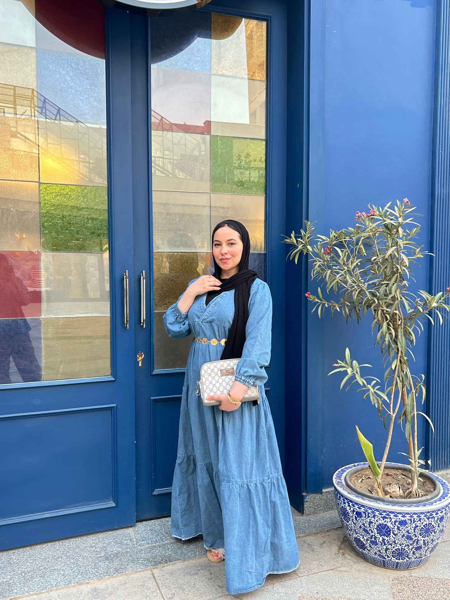 DENIM DRESS ( BLUE )