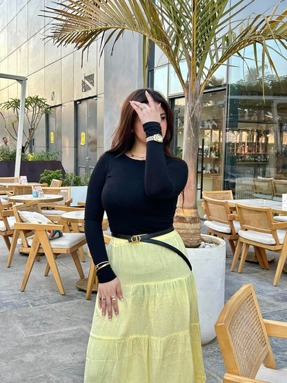 LINEN SKIRT ( YELLOW )