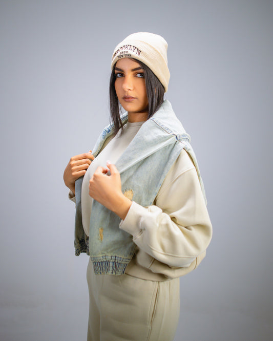 Oversized Cotton Suit - Beige