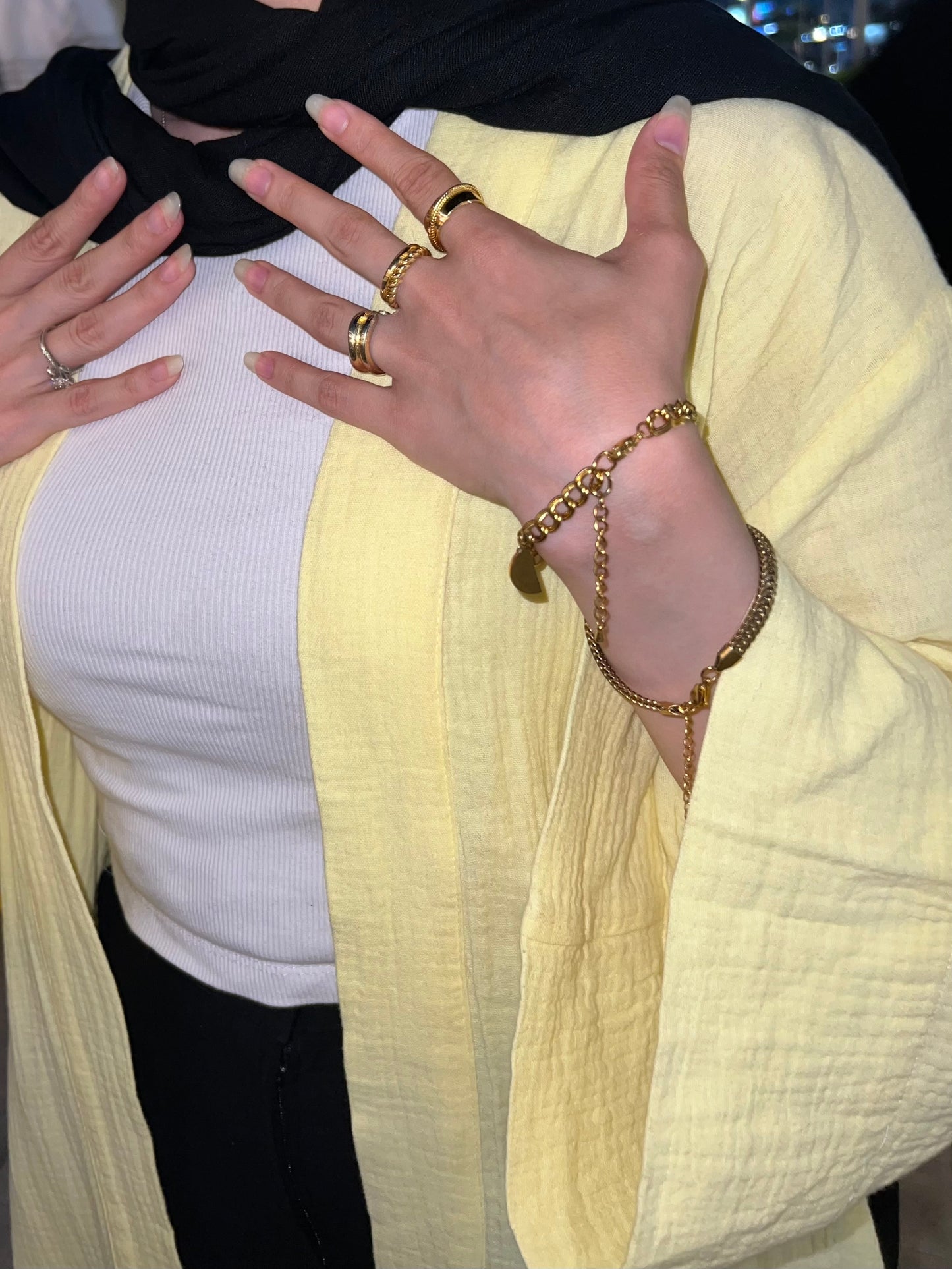 LINEN CARDEGAN ( YELLOW )