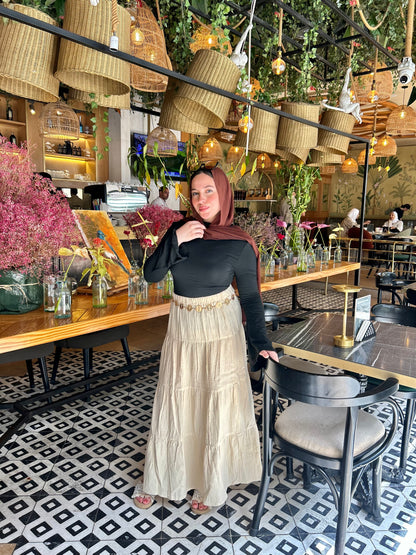LINEN SKIRT ( BEIGE )