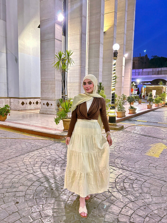 LINEN SKIRT ( BEIGE )