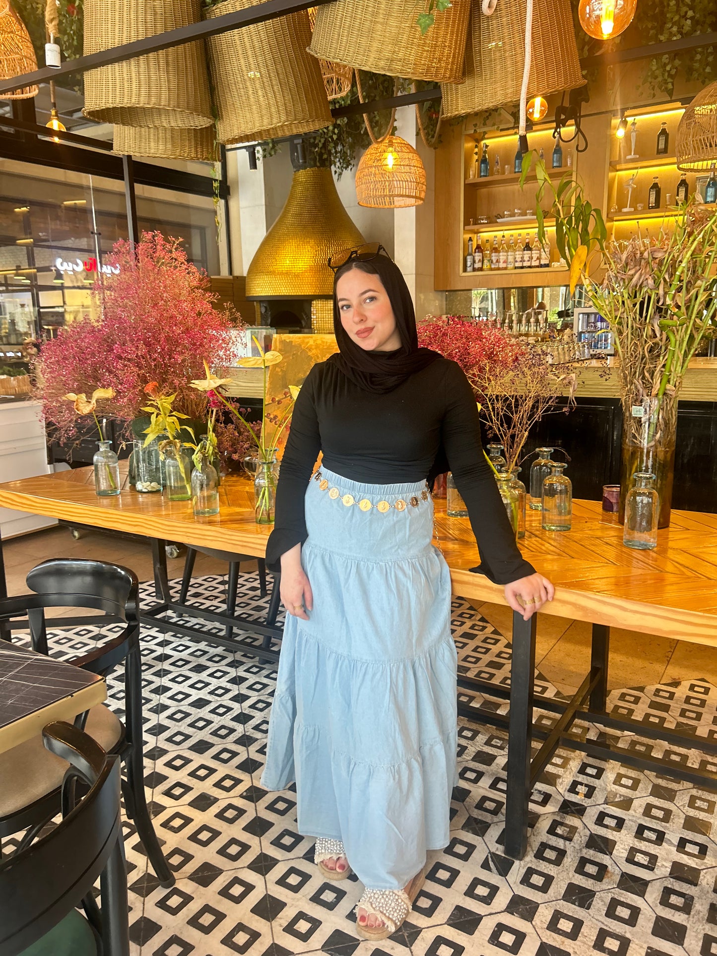 DENIM SKIRT ( LIGHT BLUE )