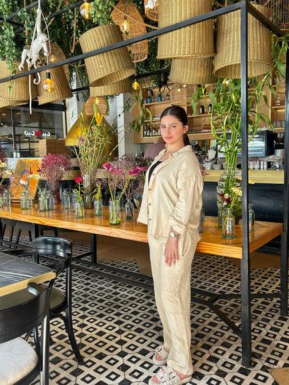 LINEN SUIT ( BEIGE )