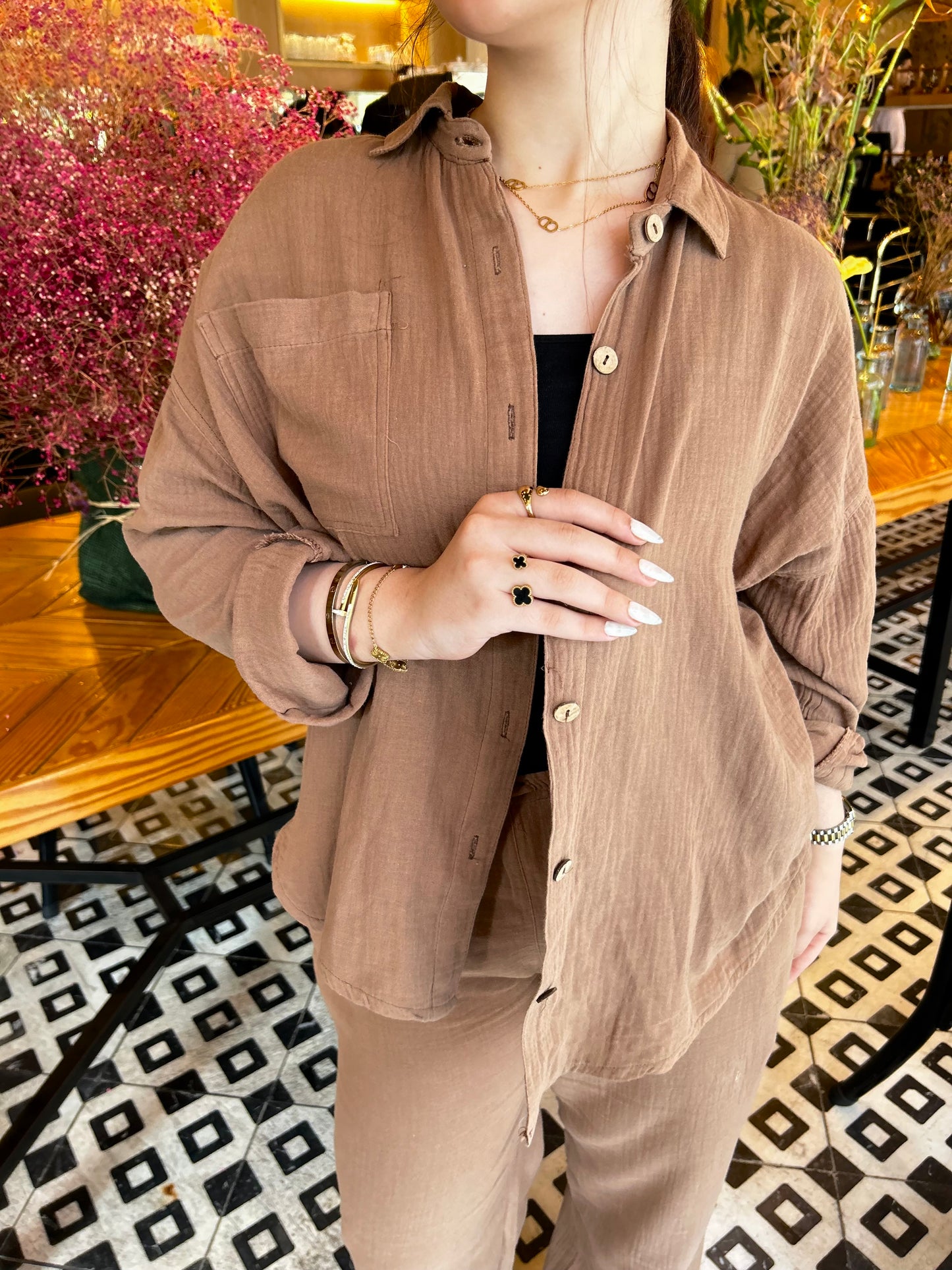 LINEN SUIT ( BROWN )