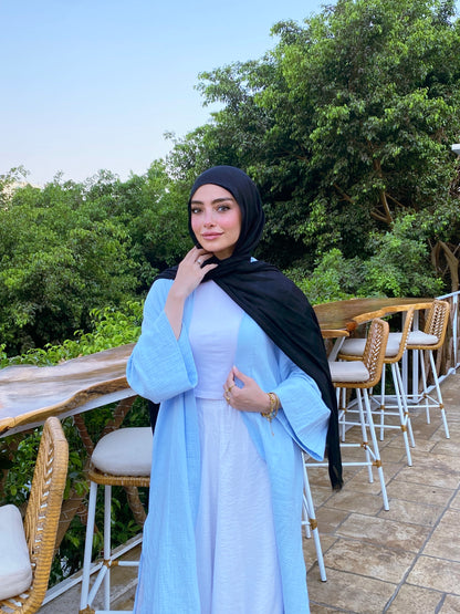 LINEN CARDEGAN ( BABY BLUE )