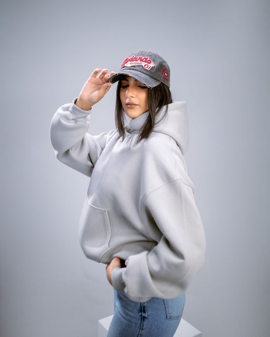 Oversize Cotton Hoodie - Grey