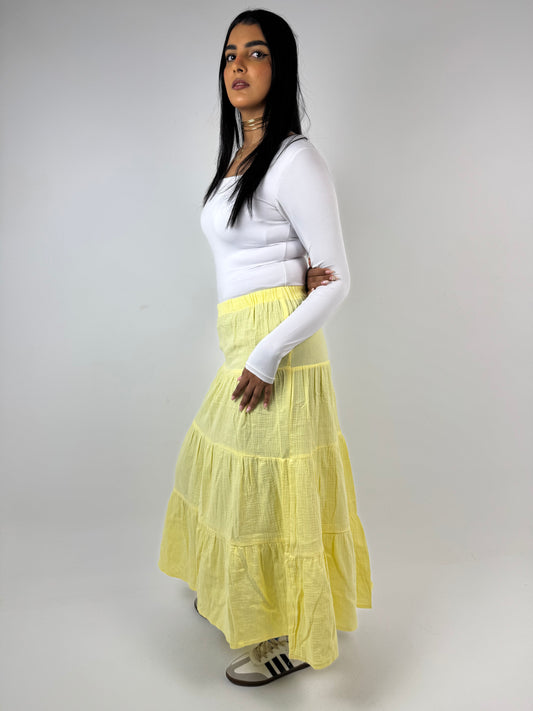 LINEN SKIRT ( YELLOW )