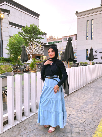DENIM SKIRT ( LIGHT BLUE )