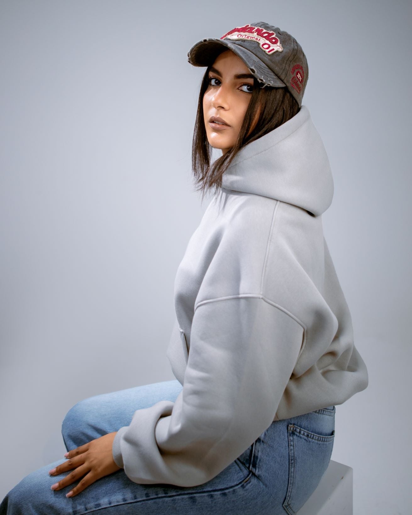 Oversize Cotton Hoodie - Grey