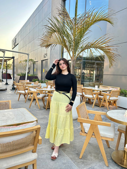 LINEN SKIRT ( YELLOW )