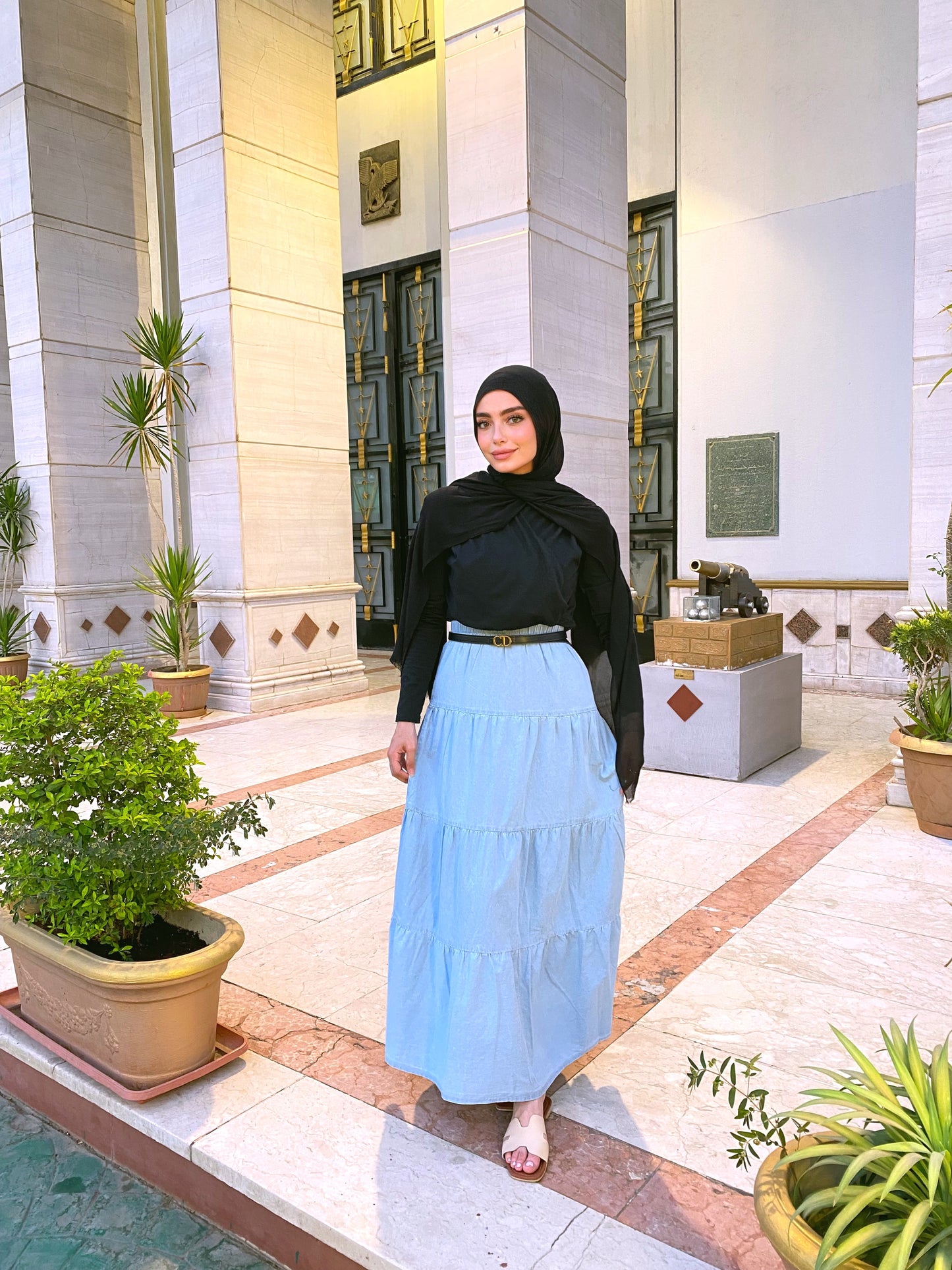 DENIM SKIRT ( LIGHT BLUE )