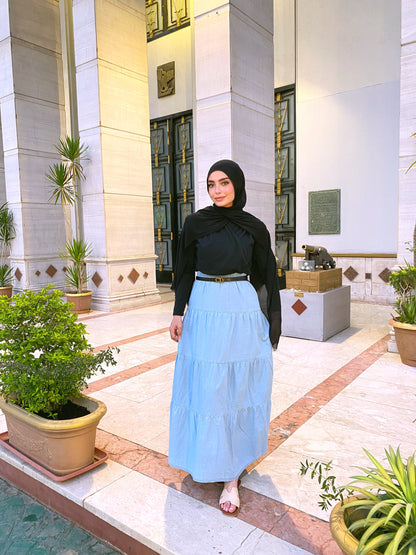 DENIM SKIRT ( LIGHT BLUE )