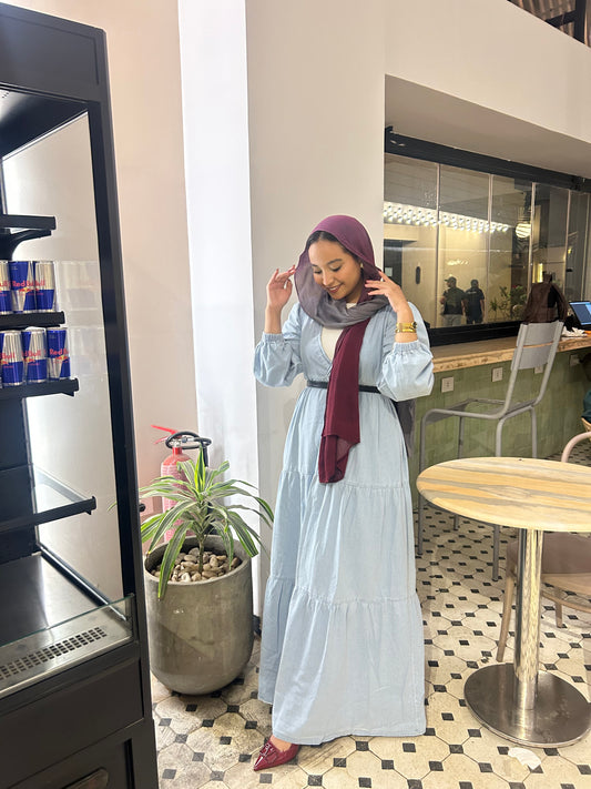 DENIM DRESS ( LIGHT BLUE )