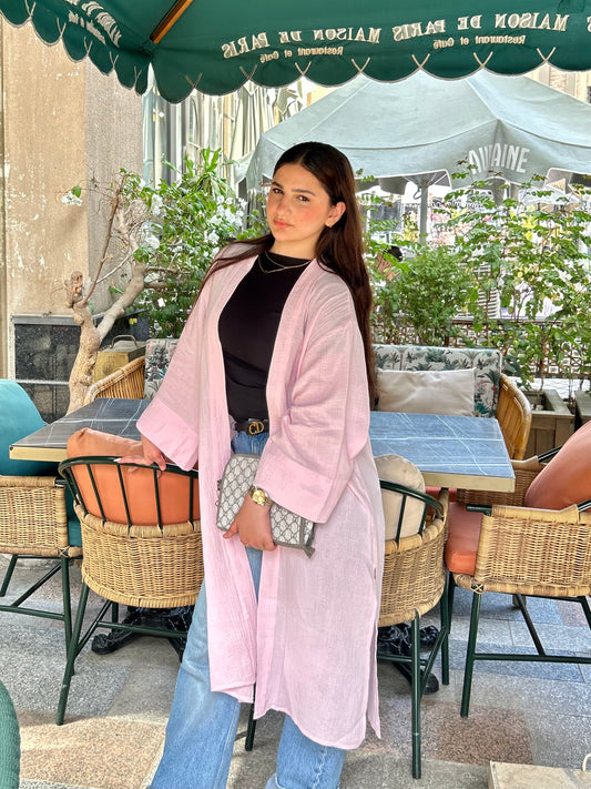 LINEN CARDIGAN ( BINK )