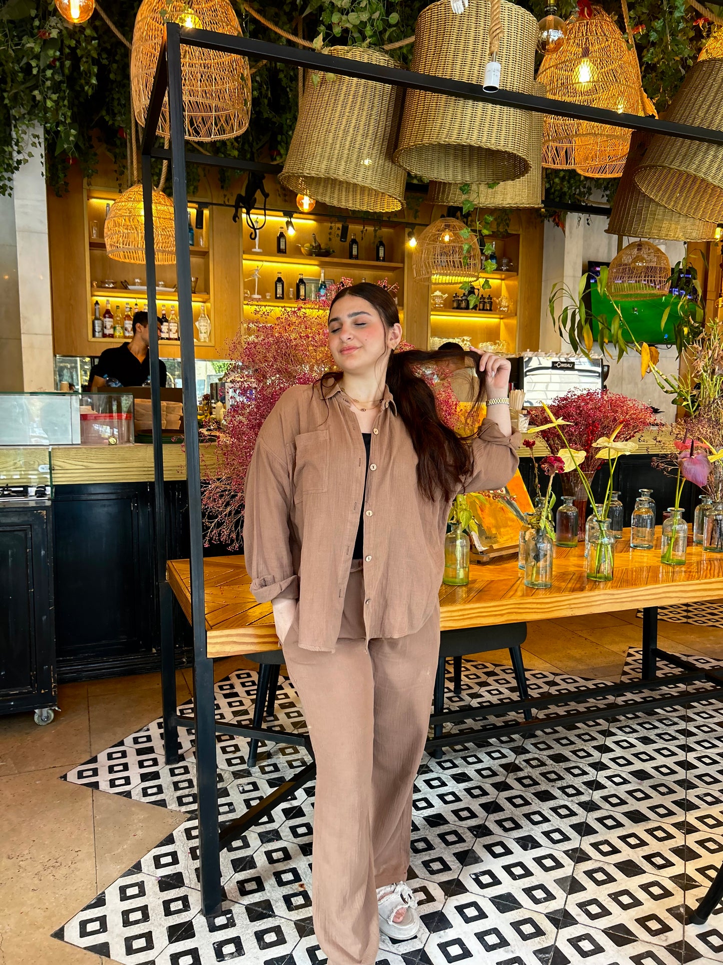 LINEN SUIT ( BROWN )