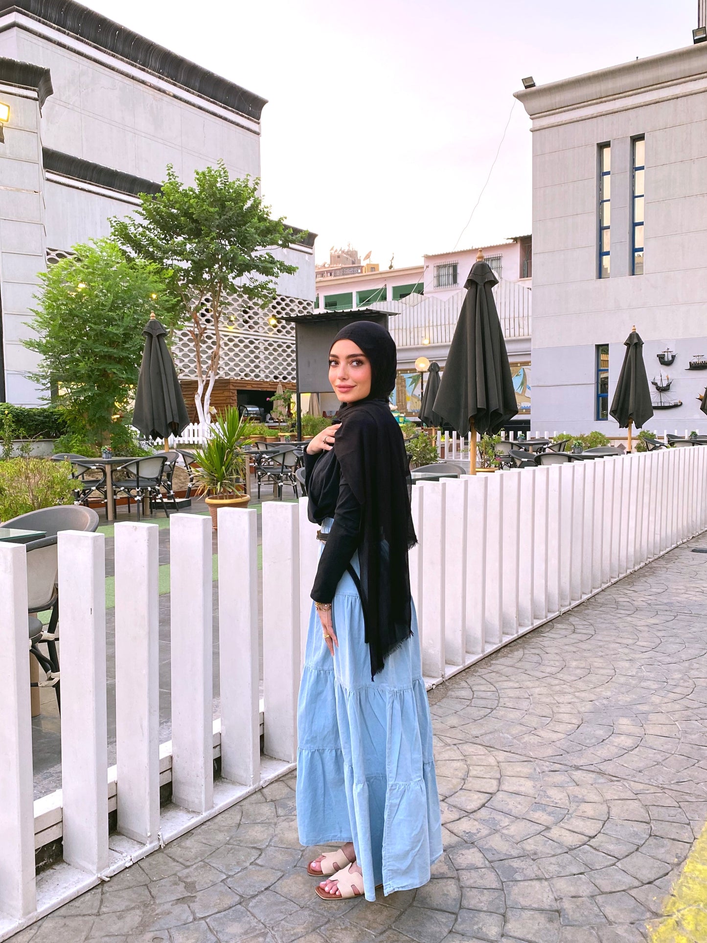 DENIM SKIRT ( LIGHT BLUE )