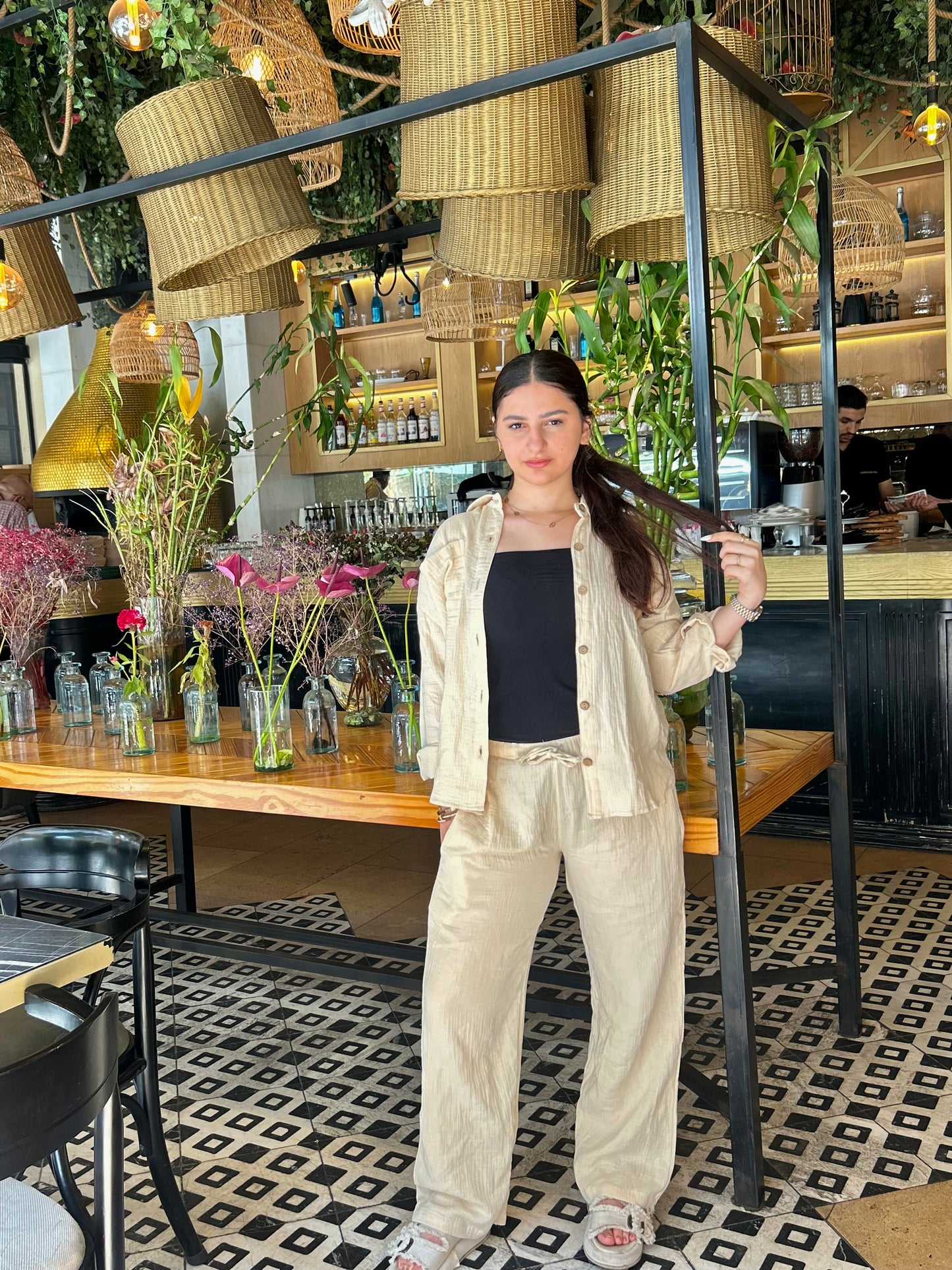 LINEN SUIT ( BEIGE )