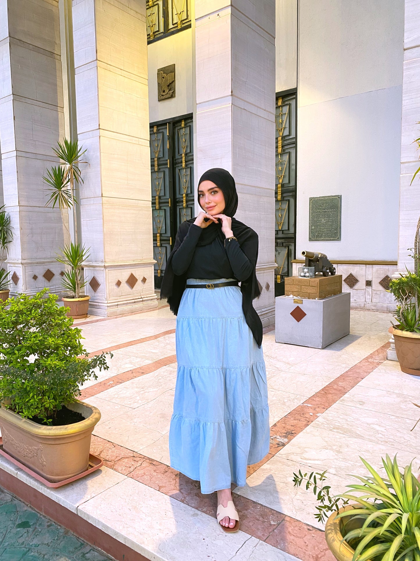 DENIM SKIRT ( LIGHT BLUE )
