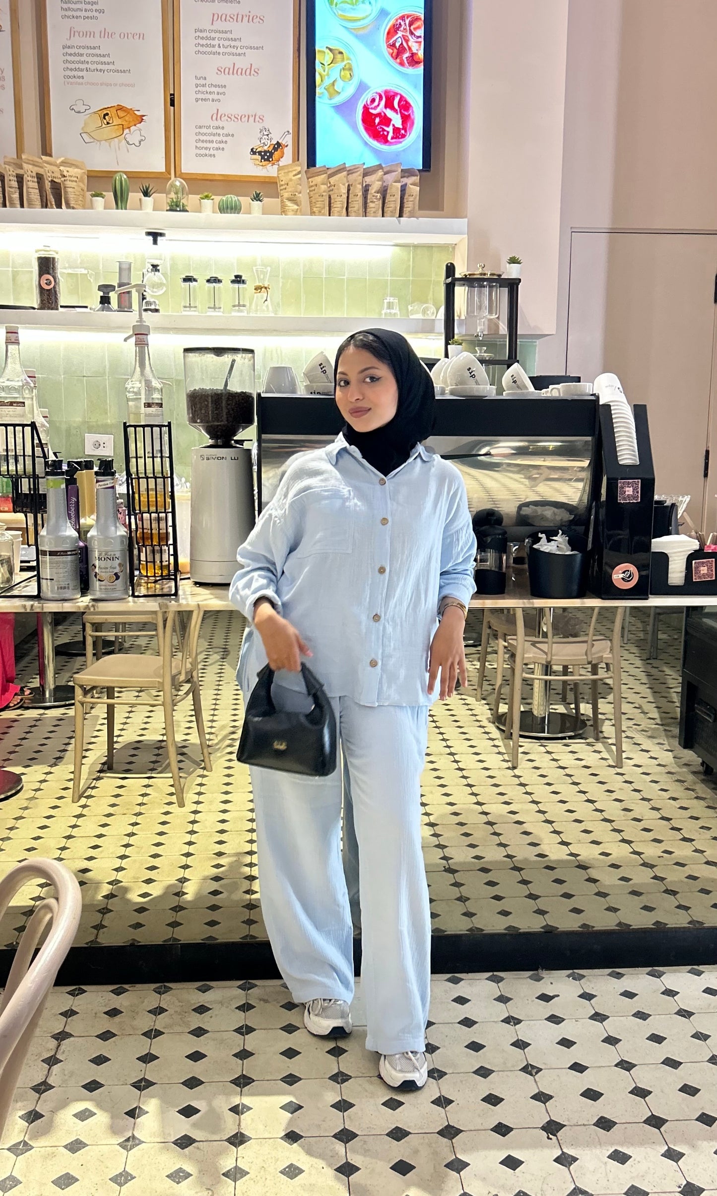 LINEN SUIT ( BABY BLUE )