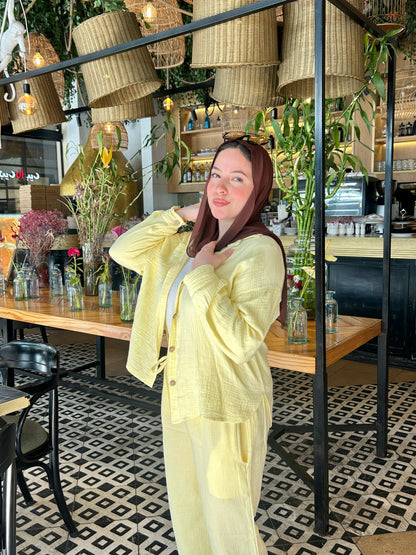 LINEN SUIT ( YELLOW)