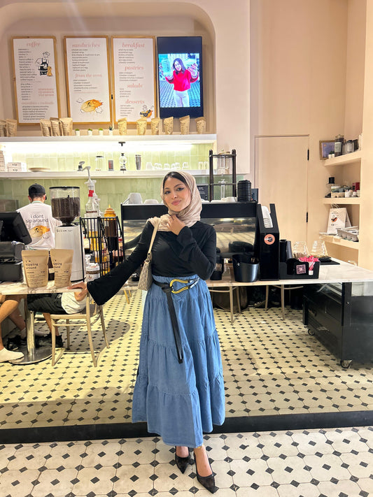 DENIM SKIRT ( BLUE )