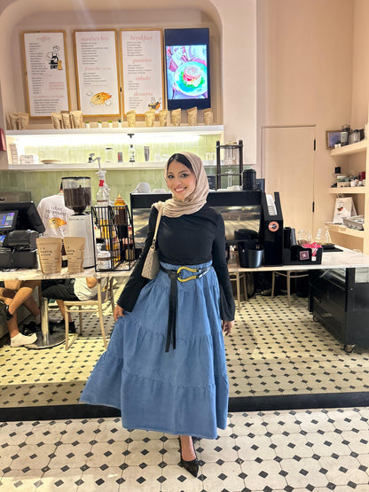 DENIM SKIRT ( BLUE )
