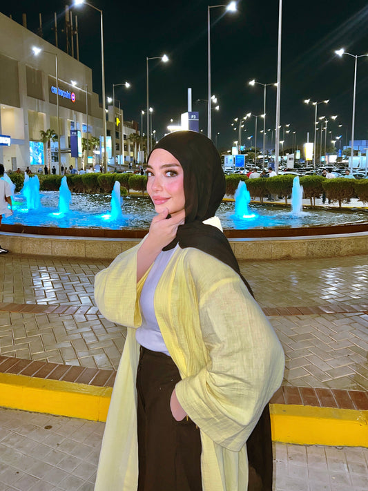 LINEN CARDIGAN ( YELLOW )