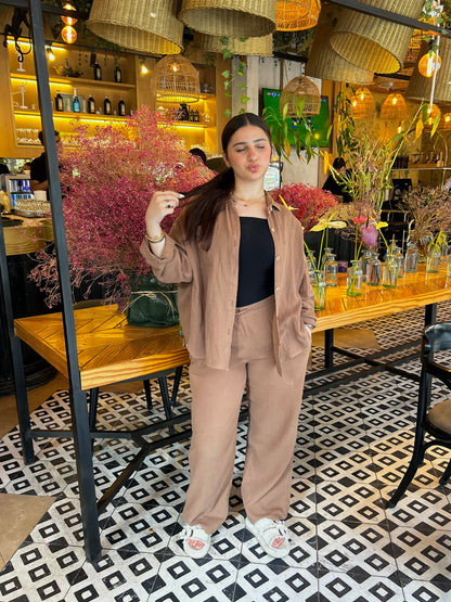 LINEN SUIT ( BROWN )